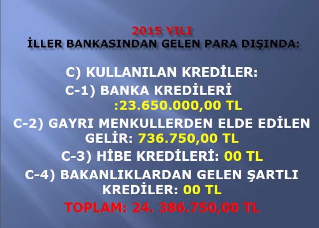 Van Büyükşehir Belediyesi 2015 Gelir-Gider-Harcama Tabloları 5
