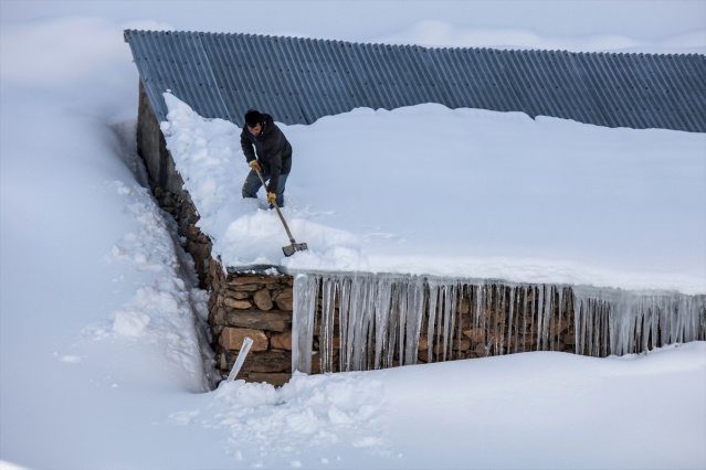 Van'da zorlu kış şartlarının resimleri 11