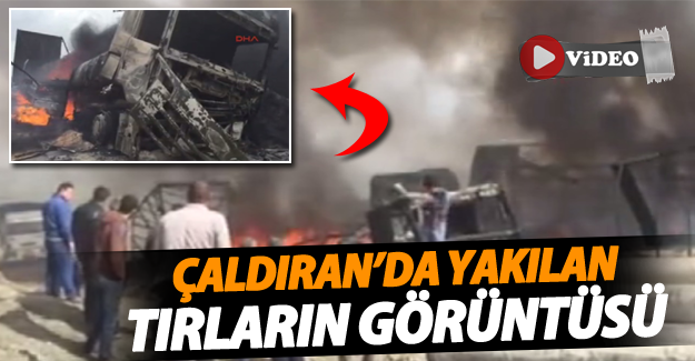 Doğubayazıt- Çaldıran yolunu kesen PKK'lılar 12 aracı yaktı