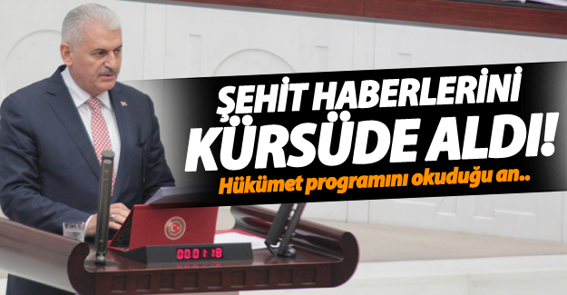 Başbakan Binali Yıldırım Van'dan Gelen Şehit Haberini Kürsüde Aldı