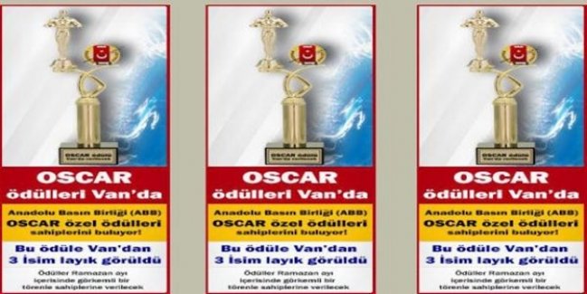 Van’da ABB Oscar Özel Ödülleri Töreni Yapılacak