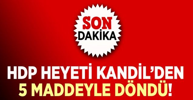 HDP heyeti Kandil'den döndü!