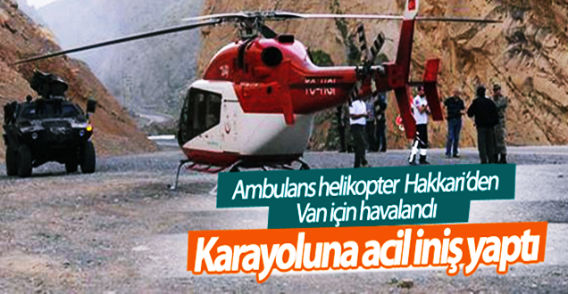 Helikopter Ambulans, Karayoluna Zorunlu İniş Yaptı