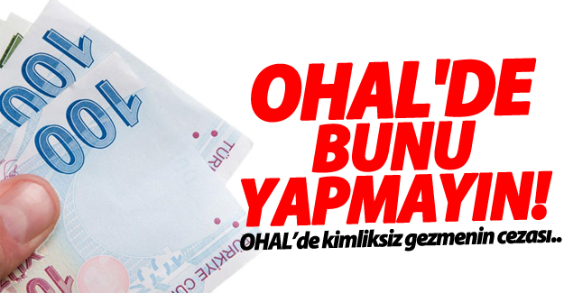 OHAL’de kimliksiz gezmenin cezası!