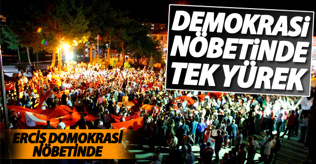 Erciş, demokrasi nöbetinde tek yürek