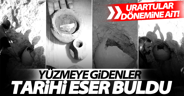 Van Gölü'nde yüzmeye giden vatandaşlar tarihi eser buldu