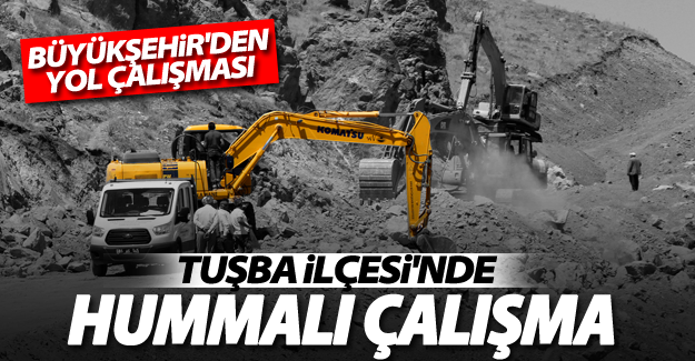 Büyükşehir kayaları delerek yol açıyor