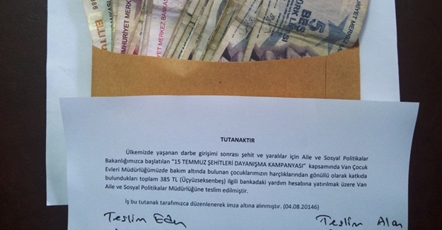15 Temmuz şehitleri için anlamlı yardım