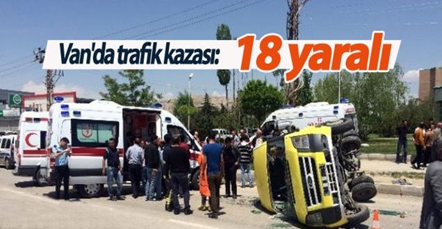 Van'da trafik kazası: 18 yaralı