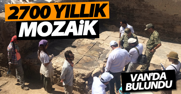 Van'da 2700 yıllık mozaik işlemeli platform bulundu