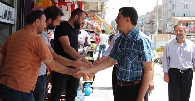 HÜDA PAR heyetinden iş yerleri hasar gören esnafa ziyaret