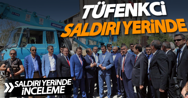 Bakan Tüfenkci bombalı saldırının yaşandığı polis evinde!