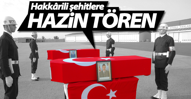 Hakkârili şehitlere hazin tören