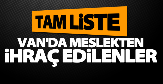 Van'da İhraç edilen öğretmen, polis, asker ve memurların tam listesi