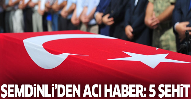 Şemdinli'den acı haber: 5 asker şehit