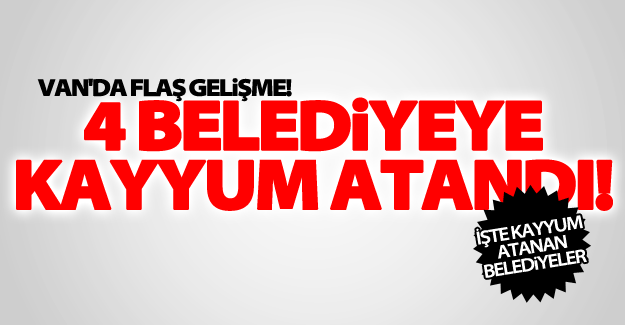 Van'ın 4 ilçe belediyesine kayyum atandı