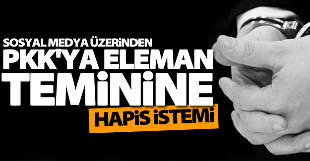 Sosyal medya üzerinden PKK'ya eleman teminine hapis istemi