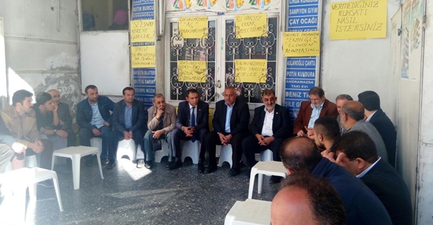 Saadet Partisinden mağdur belediye pasajı esnafına ziyaret