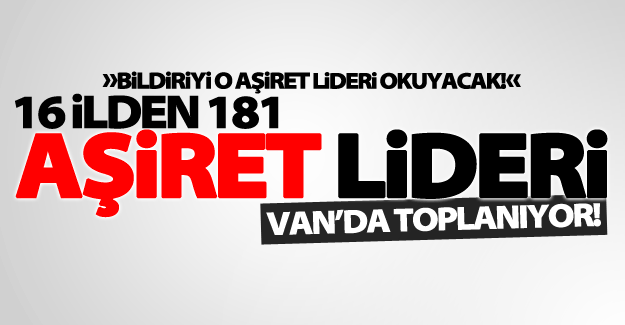 16 ilden 181 aşiret lideri Van'da toplanıyor!