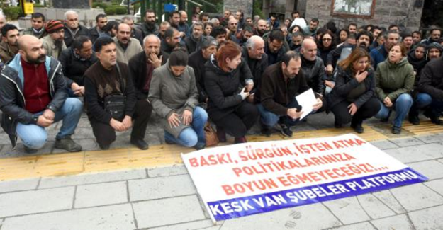 10 Bin 131 görevlinin işten uzaklaştırılması Van'da protesto edildi