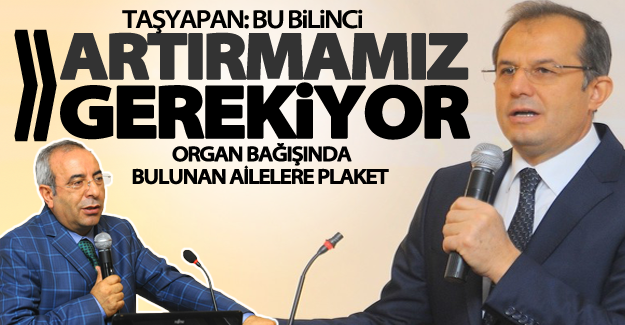 Organ bağışında bulunan ailelere plaket