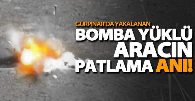 Van'daki bomba yüklü minübüsün imha anı VİDEO