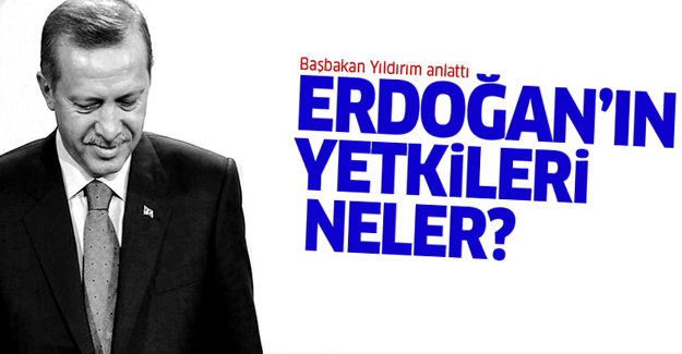 Başbakan, Erdoğan'ın yetkilerini anlattı