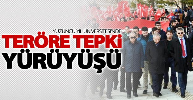 Van Yüzüncü Yıl Üniversitesi'nde teröre tepki yürüyüşü (Video Haber)