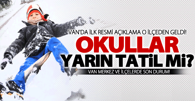 Van'da hangi ilçelerde okullar yarın tatil edildi? İlk resmi açıklama o ilçeden