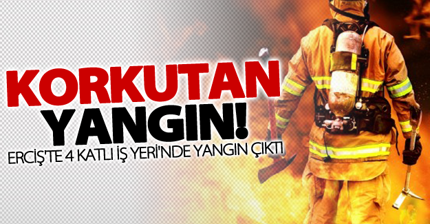 Erciş'te iş yeri yangını