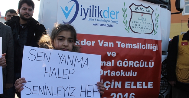 İlköğretim okulu öğrencilerinden Halep'e yardım