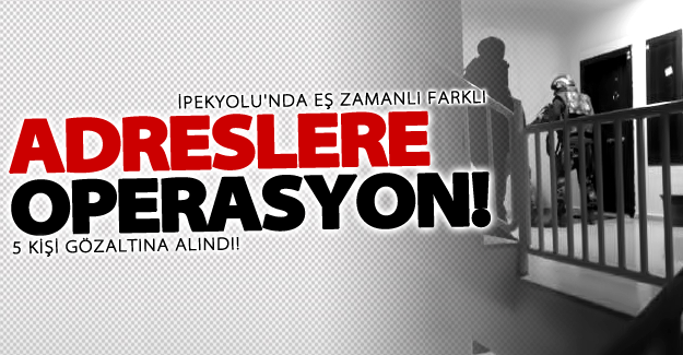 Van'da eş zamanlı operasyon! 5 şüpheli gözaltına alındı