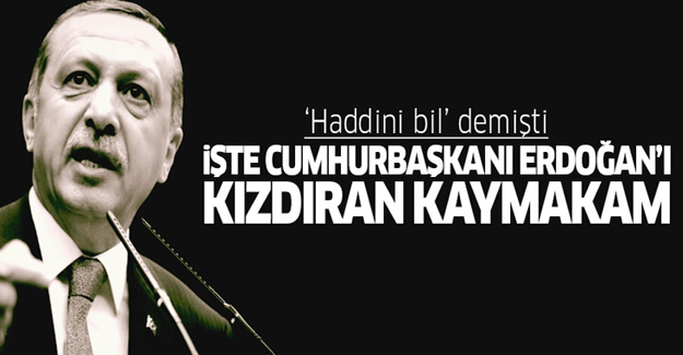 Erdoğan’ın kızdığı kaymakam belli oldu