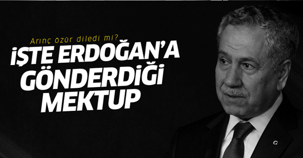 Arınç Erdoğan'a gönderdiği mektubu yayınladı