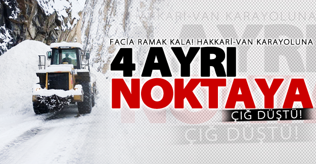 Hakkari-Van karayoluna 4 noktada çığ düştü!