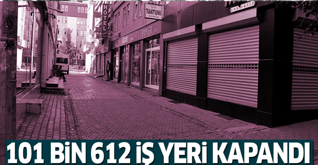 101 bin 612 iş yeri kapandı