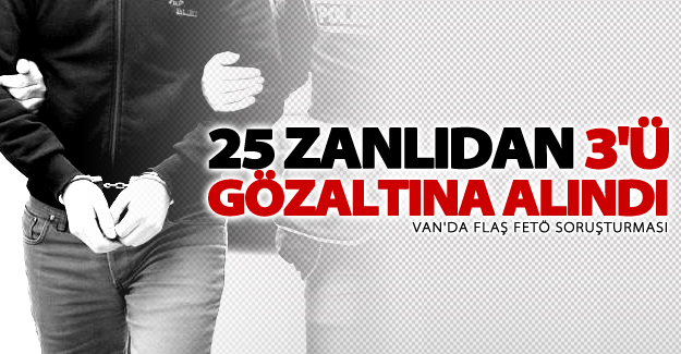 Van'da 25 zanlıdan 3'ü gözaltına alındı