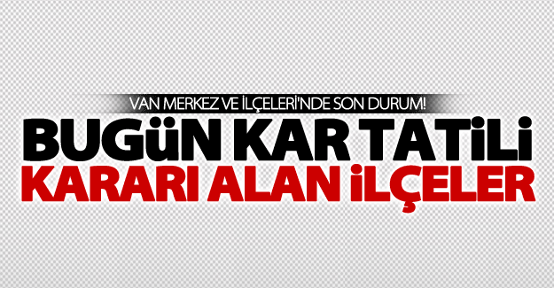 Van'ın 4 ilçesi'nde okullar tatil edildi! İşte o ilçeler