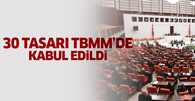 30 tasarı Meclis'te kabul edildi