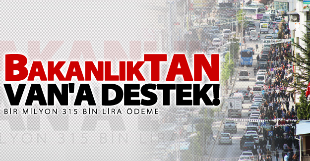 Bakanlıktan Van'a destek!