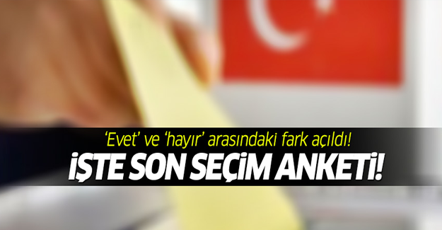 Referandum anketinde fark açıldı! İşte son seçim anketi