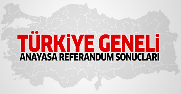 Türkiye geneli 2017 anayasa referandum sonuçları