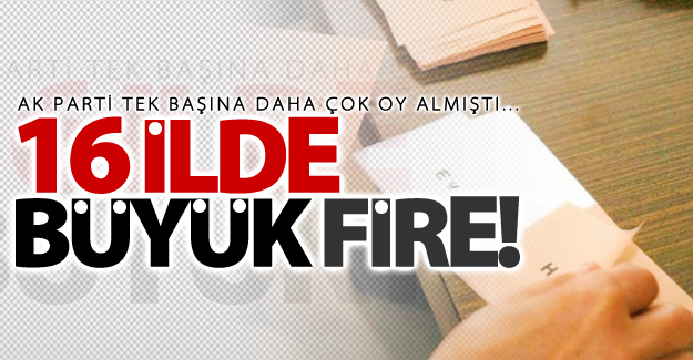 16 ilde büyük fire verildi