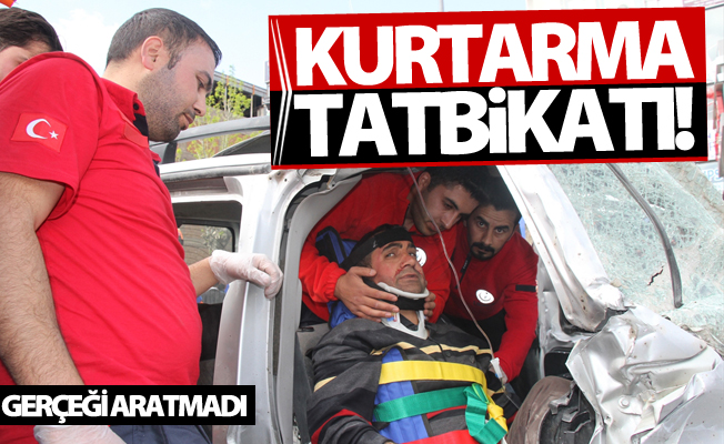 Van'da gerçeği aratmayan kurtarma tatbikatı