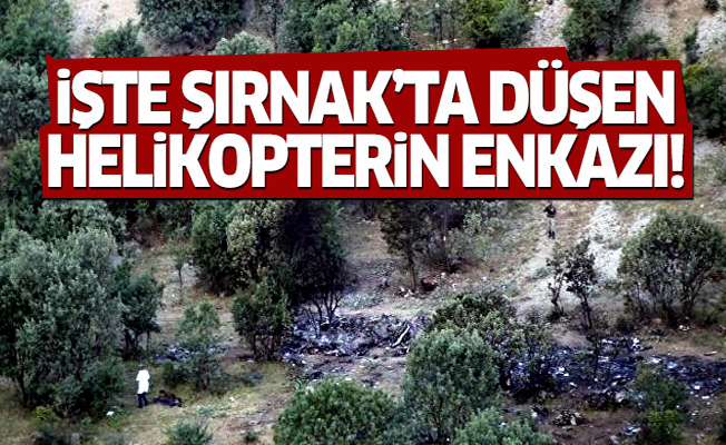 İşte Şınak'ta düşen helikopterin enkazı!