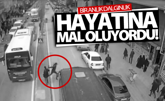 Cumhuriyet caddesi'nde Bir anlık dalgınlık hayatlarına mal oluyordu