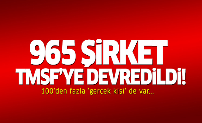 965 şirket ve 107 gerçek kişinin mal varlıkları TMSF'de!