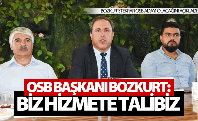 Bozkurt: Tekrar OSB adayı olacağını açıkladı