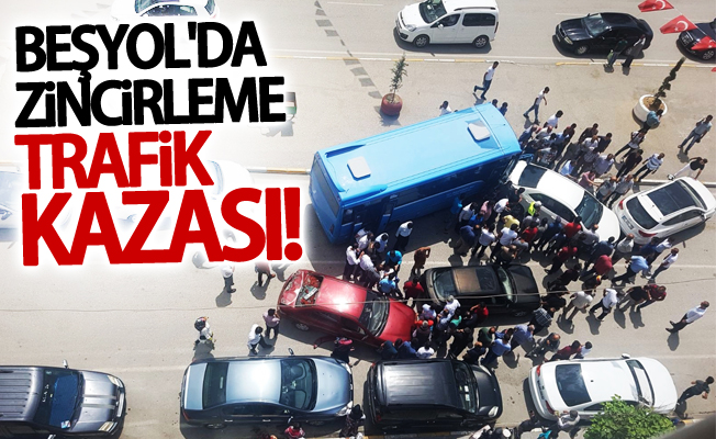 Beşyol'da zincirleme trafik kazası: 1 yaralı