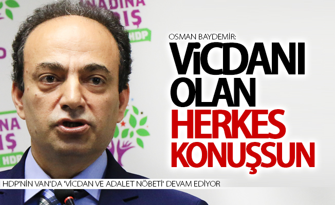 Baydemir: Vicdanı olan herkes konuşsun